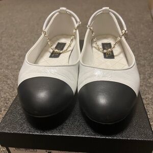 Chanel Ballerina Flats With Ankle Chain - image 1